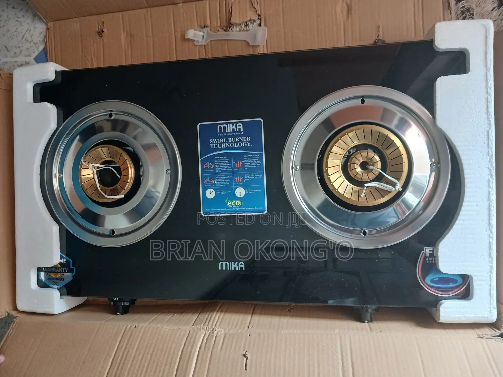 Mika MGS7102 Double-Burner Gas Stove.