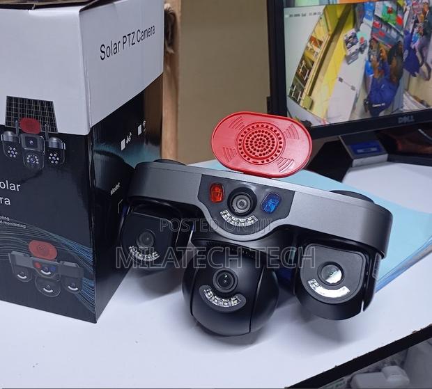 Wireless 4G Solar Camera Triple Lens 12MP With Alarm Siren
