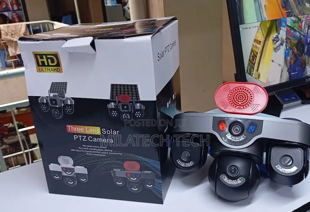 Solar Powered 4G Triple Lens CCTV Camera Night Vision