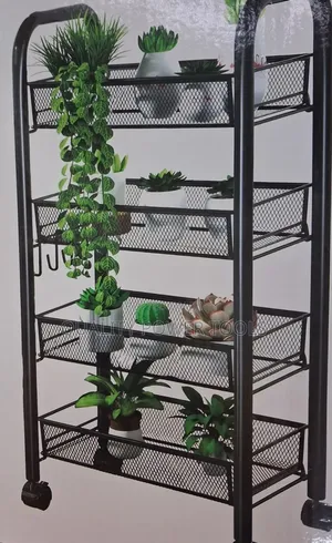 Four Layer Iron Movable Storage Basket