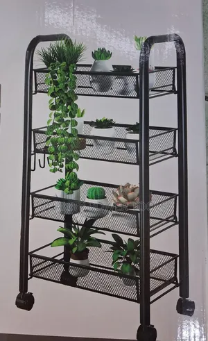 Four Layer Iron Movable Storage Basket
