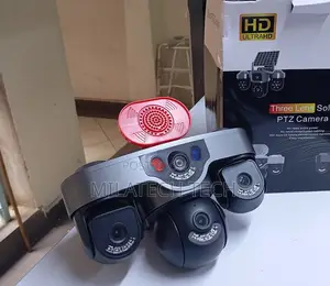 360° Triple Lens Solar CCTV Camera 4G Remote Viewing