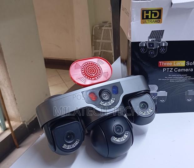 360° Triple Lens Solar CCTV Camera 4G Remote Viewing - main view