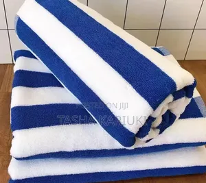  Premium Cabana Cotton Pool Towels 
 Classic White Blue