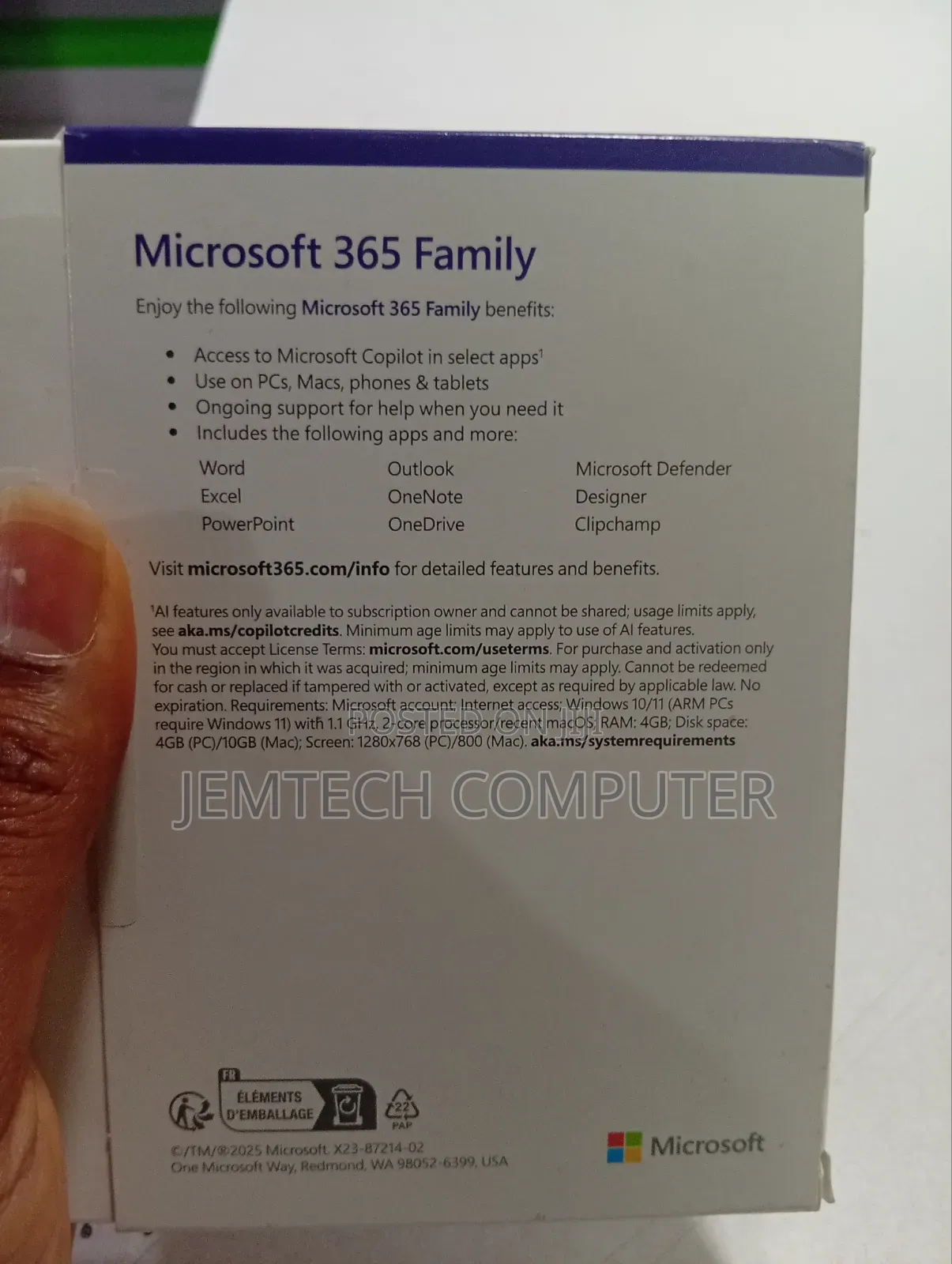 Microsoft Office 365 Family Co- Pilot AI-1 Year Media Less Upto 6 User