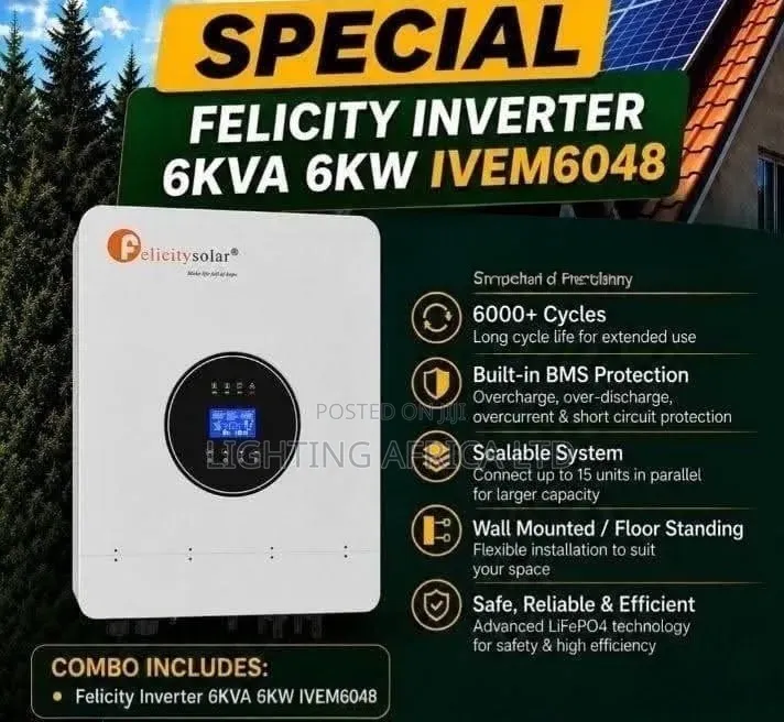 Felicity 6kva - 48v Hybrid MPPT Smart Solar Inverter