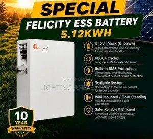 Felicity 5.12kwh - 51.2v Lithium (100Ah) Ion Battery for Solar Kit