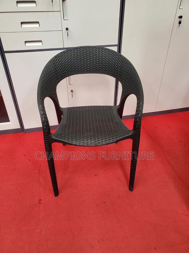 Black Rattan Pattern Bistro Chair