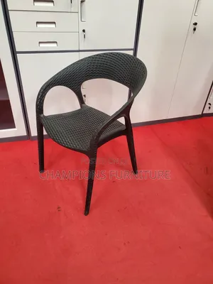 Black Rattan Pattern Bistro Chair