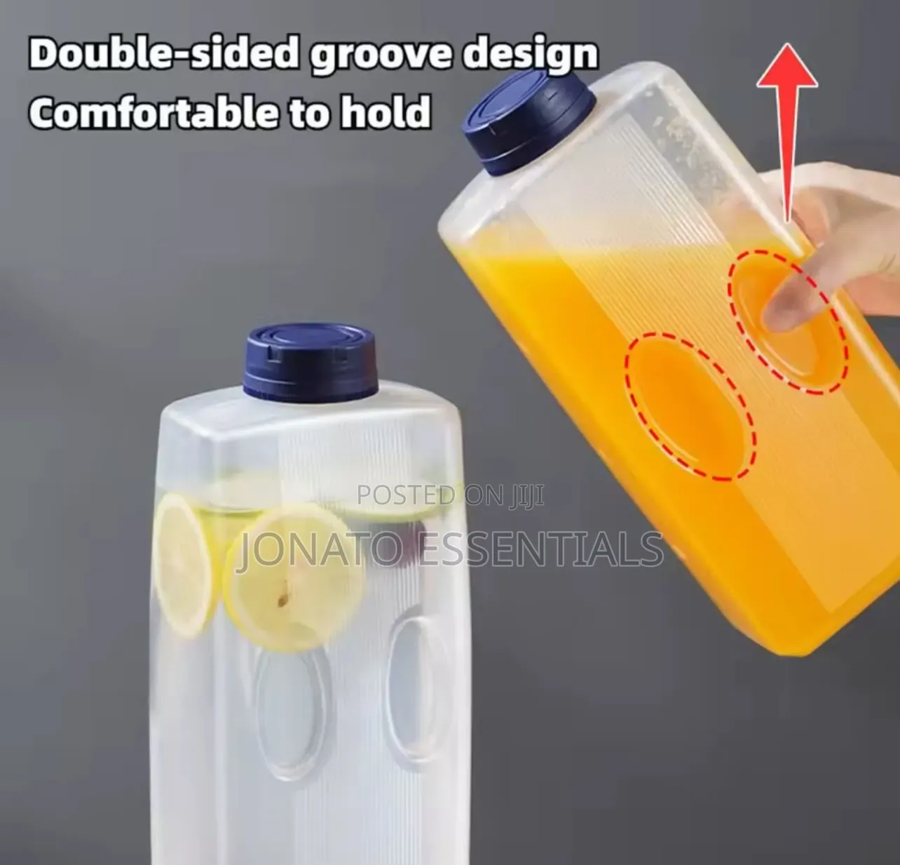 2L Flat Water Bottle Fridge Organizer Juice Container