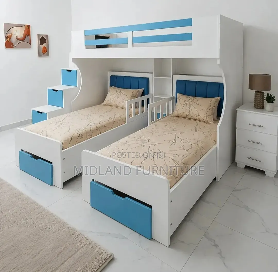 Triple Decker Bunk Bed With Storage Staircase Available on Order