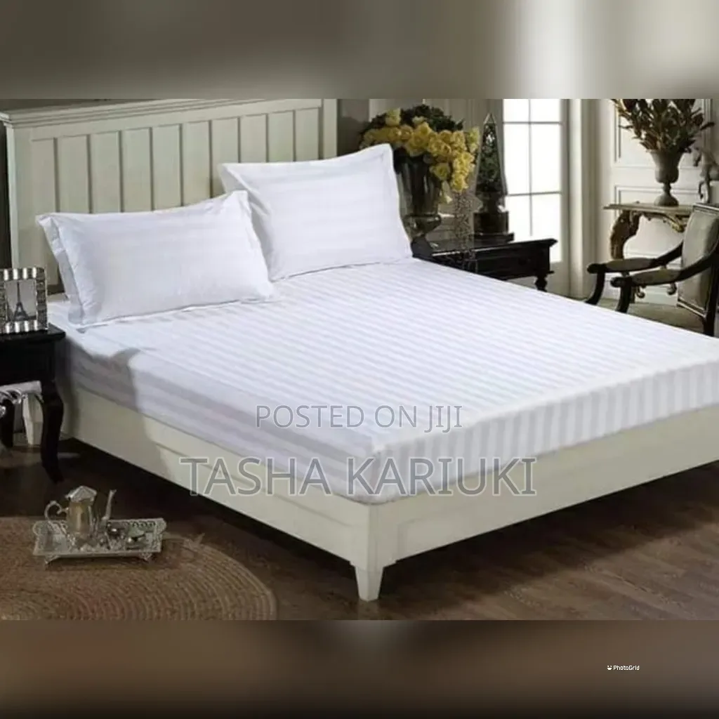 Luxury Cotton Stripe Bed Sheet Set Size 6 by 6