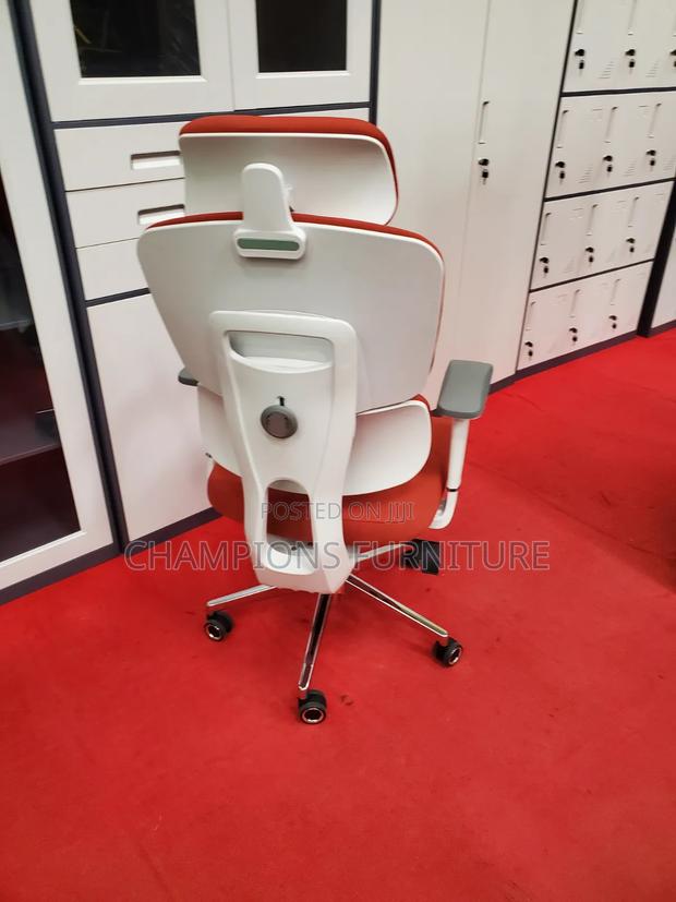 Red Fabric Orthopedic Office Chair - thumbnail 3