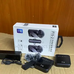 Plug Play Live Streaming F11-2 Lavalier Microphone 3-in-1 Dual Mic