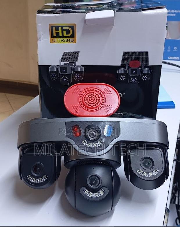 Triple Lens Solar Camera With SIM Card Alarm Siren - thumbnail 2