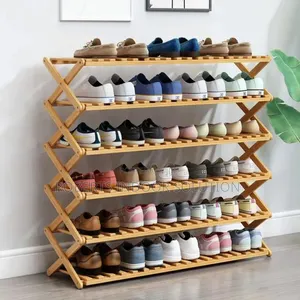 6tier Foldable Bamboo Shoe Rack Organiser