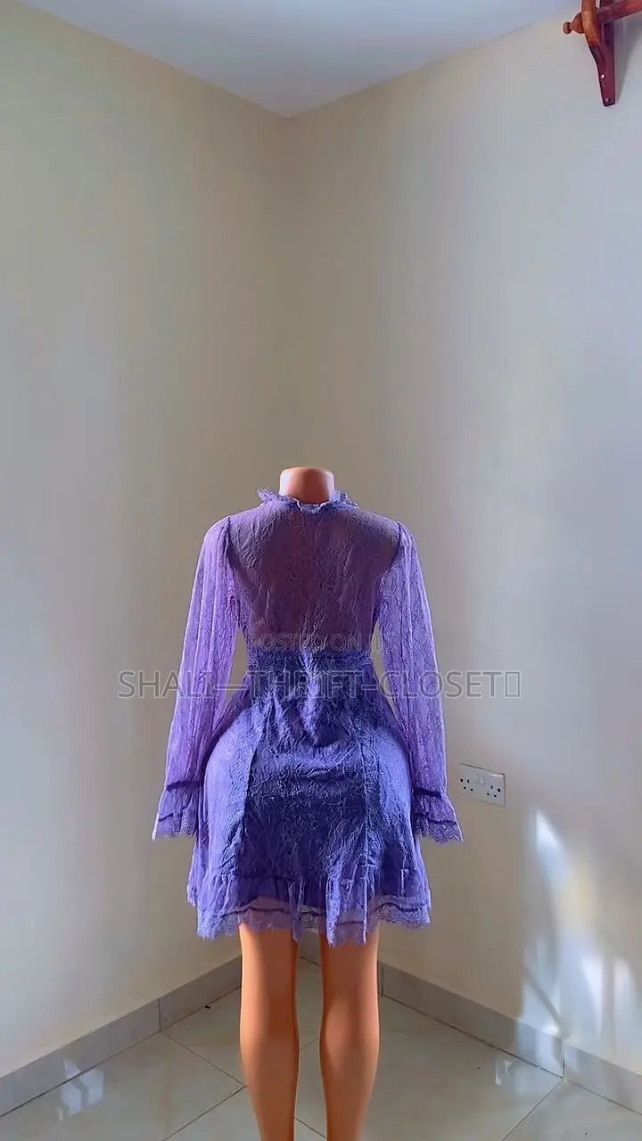 Elegant Purple Lace Long--Sleeve.