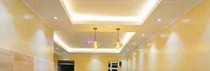 Interior Warm Lighting on Gypsum Ceiling