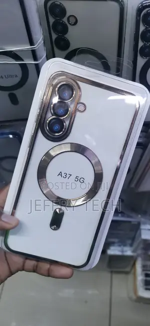 White and Gold Phone Case With MagSafefor the Samsung Galaxy A37
