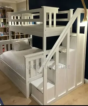 Wooden Double Decker Bed With Stairs