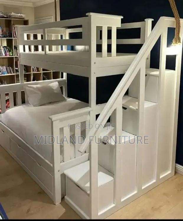 Wooden Double Decker Bed With Stairs - thumbnail 2