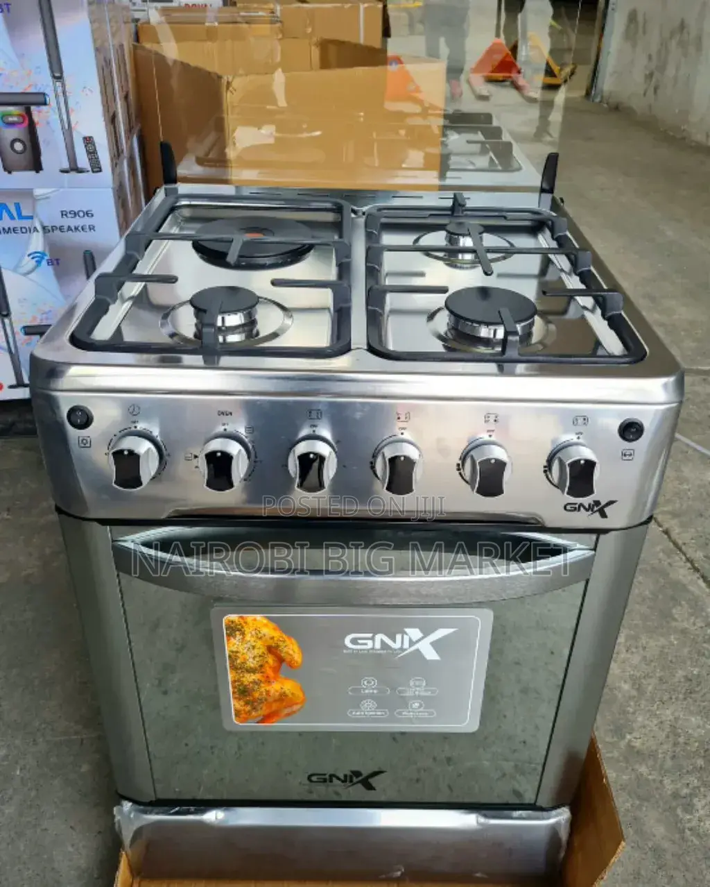Gnix 3+1 (60x60)standing Cooker With Electric Oven