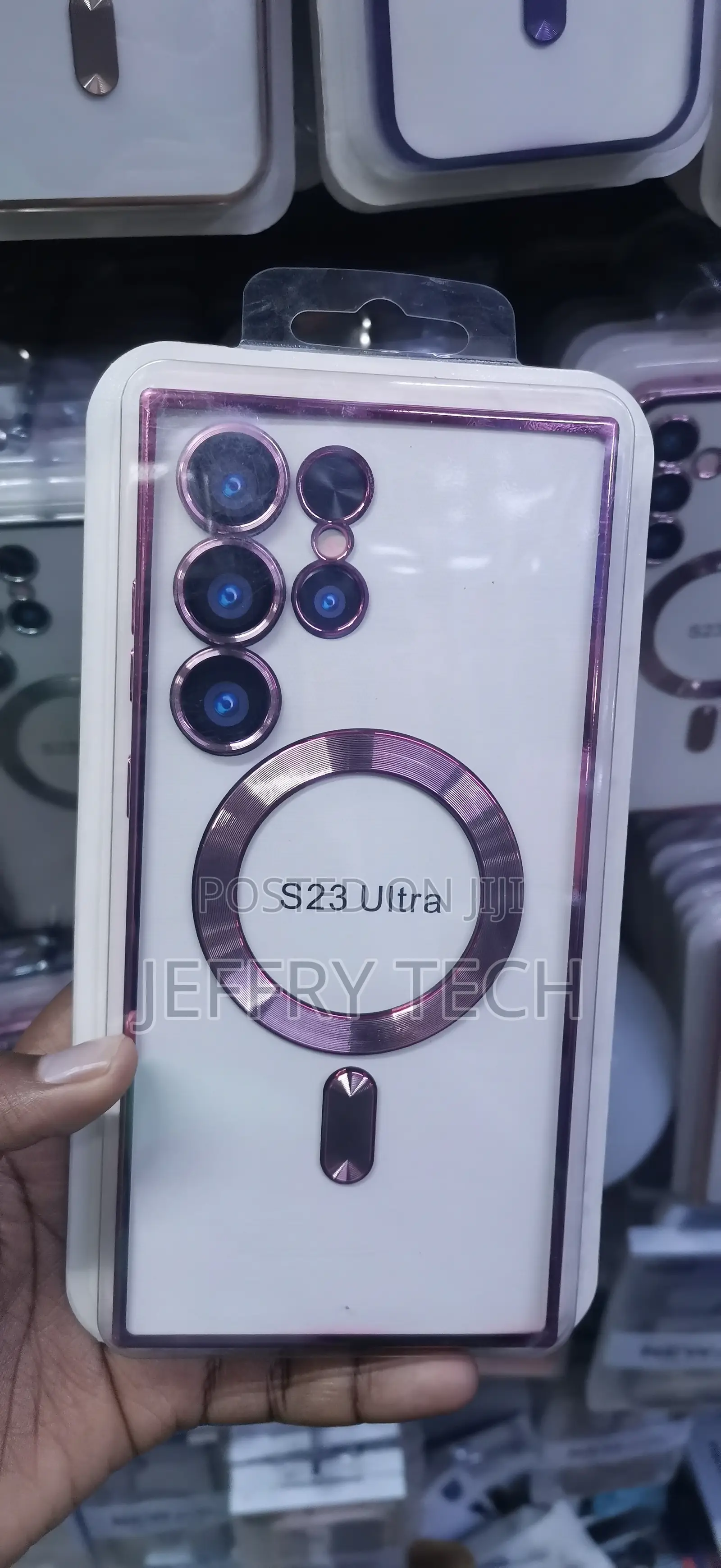 White and Rose-Gold Plated Case for the Samsung Galaxy S23 Ultra