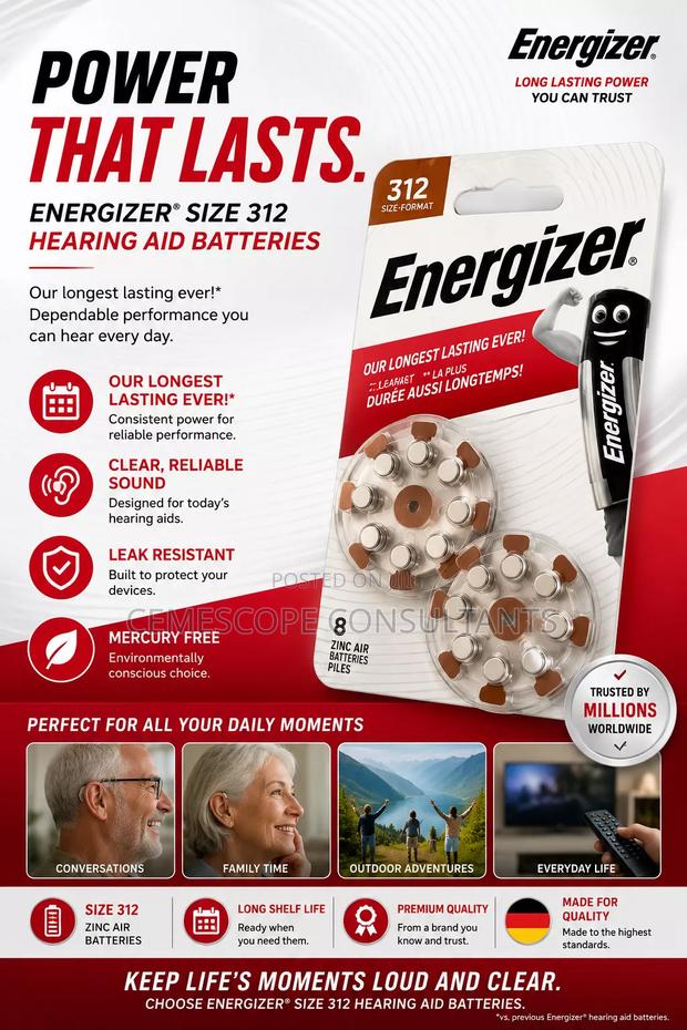 Energizer Size 13 (Orange Tab) Hearing Aid Batteries - thumbnail 4