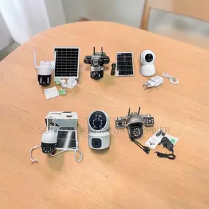 Full HD 4G and Wifi Rotating Dual Triple Lens Solar Cameras Wholesale