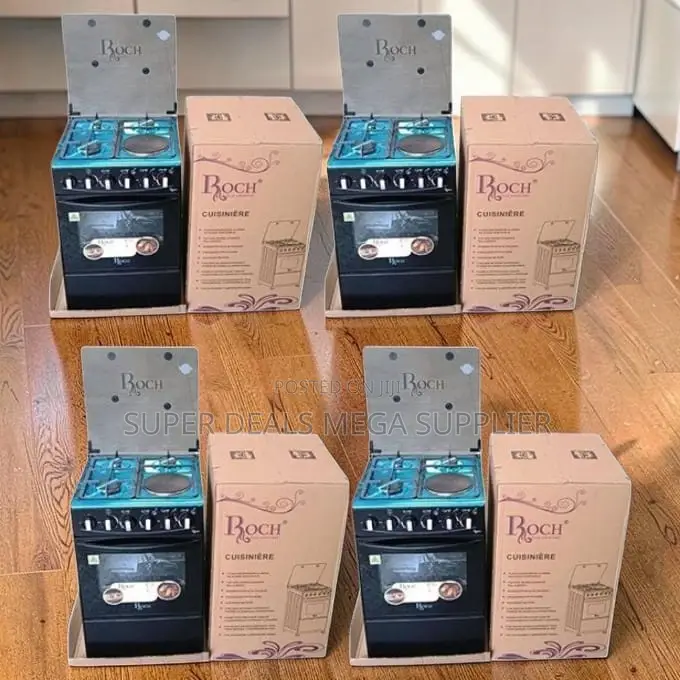 Heat-Resistant Ergonomic 3 Gas Burners+1 Hotplate Free Standing Cooker