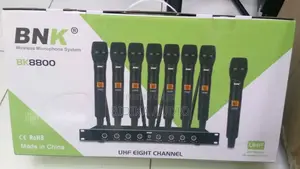 BNK BK8800 8-Channel Professional UHF Wireless Microphone System (Rack