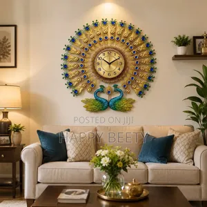  Double Head Peacock Wall Clock