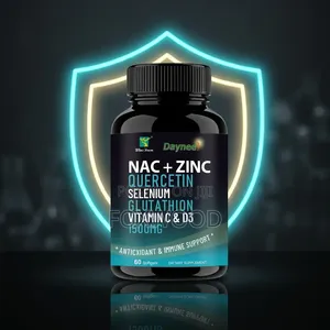 NAC, Zinc, Quercetin, Selenium, , and Vitamins C D3.