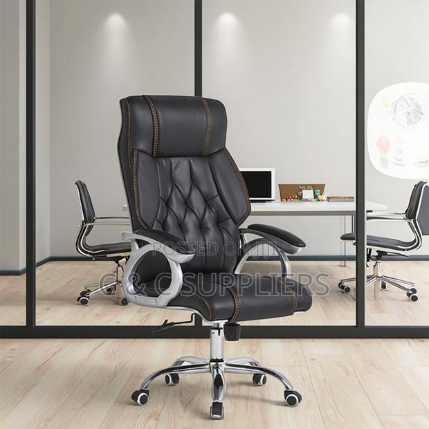 Ergonomic Leather Secretary Chair. - main view