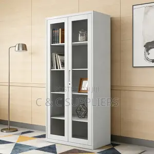 2-Door Full Glass Cabinet With Shelves