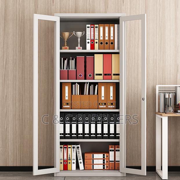 2-Door Full Glass Cabinet With Shelves - thumbnail 2