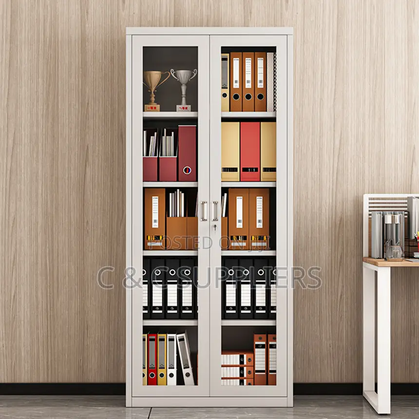 2-Door Full Glass Cabinet With Shelves