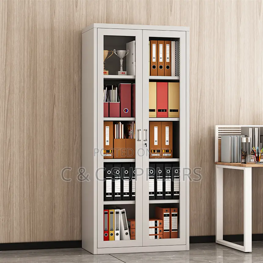 2-Door Full Glass Cabinet With Shelves