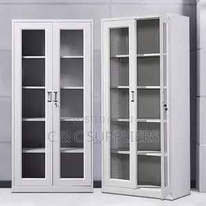 2-Door Full Glass Cabinet With Shelves