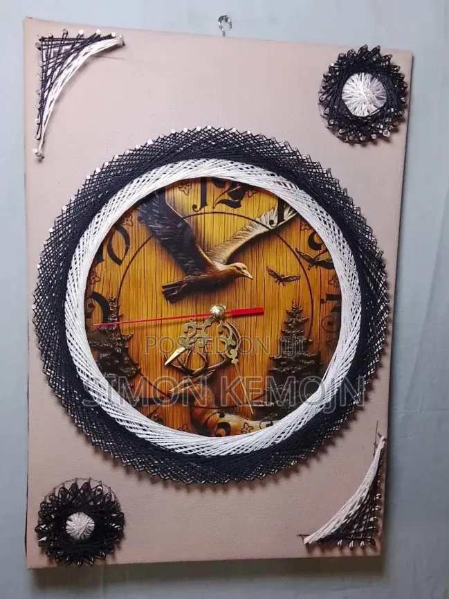 Exquisite Handmade Thread Art Clock - Custom Statement Piece