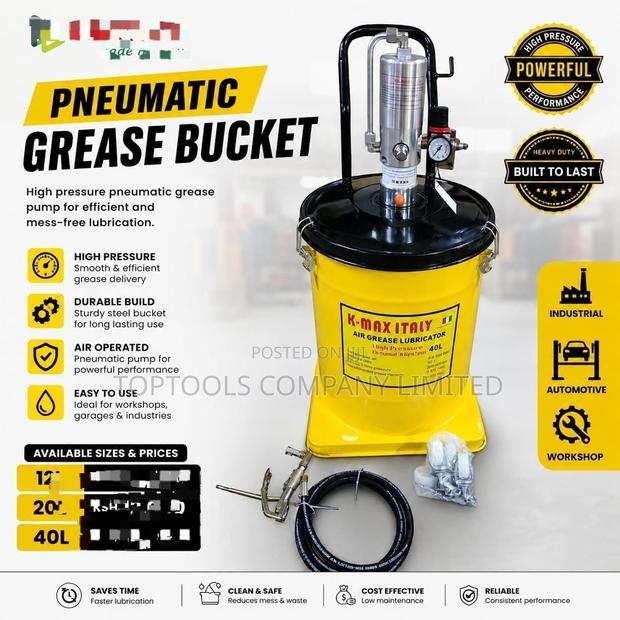 High Pressure Pneumatic Grease Bucket 12ltrs