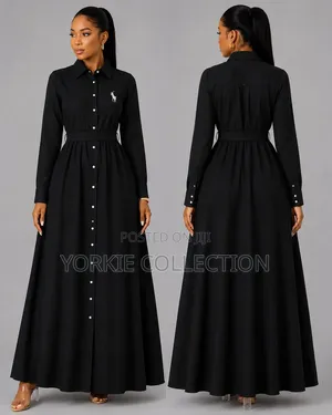 Long Sleeved-Belted Maxi Dress