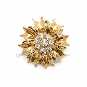 Elegant Gold Flower Brooch Cloth Pin | Women Jewelry