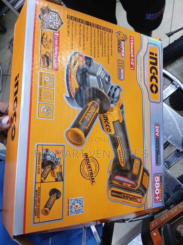 New Ingco Cordless Grinder 20v 4.0Ah - thumbnail 3