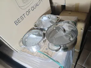 Edenberg 6-Piece Stainless Steel Cookware Set With Glass Lids