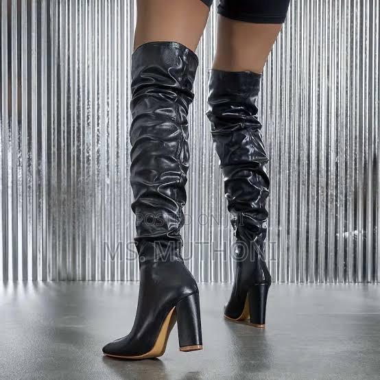 Trendy Chunky Heel Thigh High Boots Size 37-42