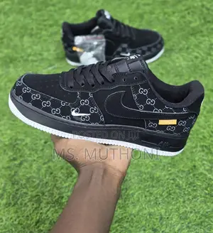 Black Luxury-Inspired Nike Air Force 1 "Gucci Edition Size 39-45