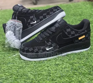 Black Luxury-Inspired Nike Air Force 1 "Gucci Edition Size 39-45