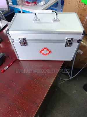 Empty Metallic First Aid Box |Portable Lockable Metal 1st Aid Storage