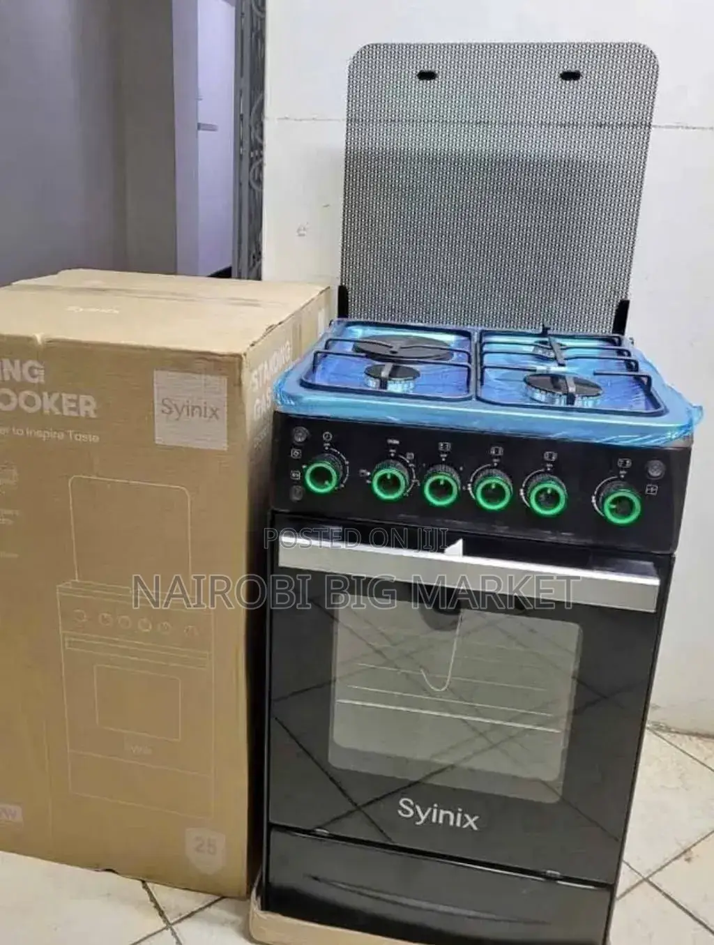 3+1 Gas Cooker Syinix 50 by 55 With Electric Oven